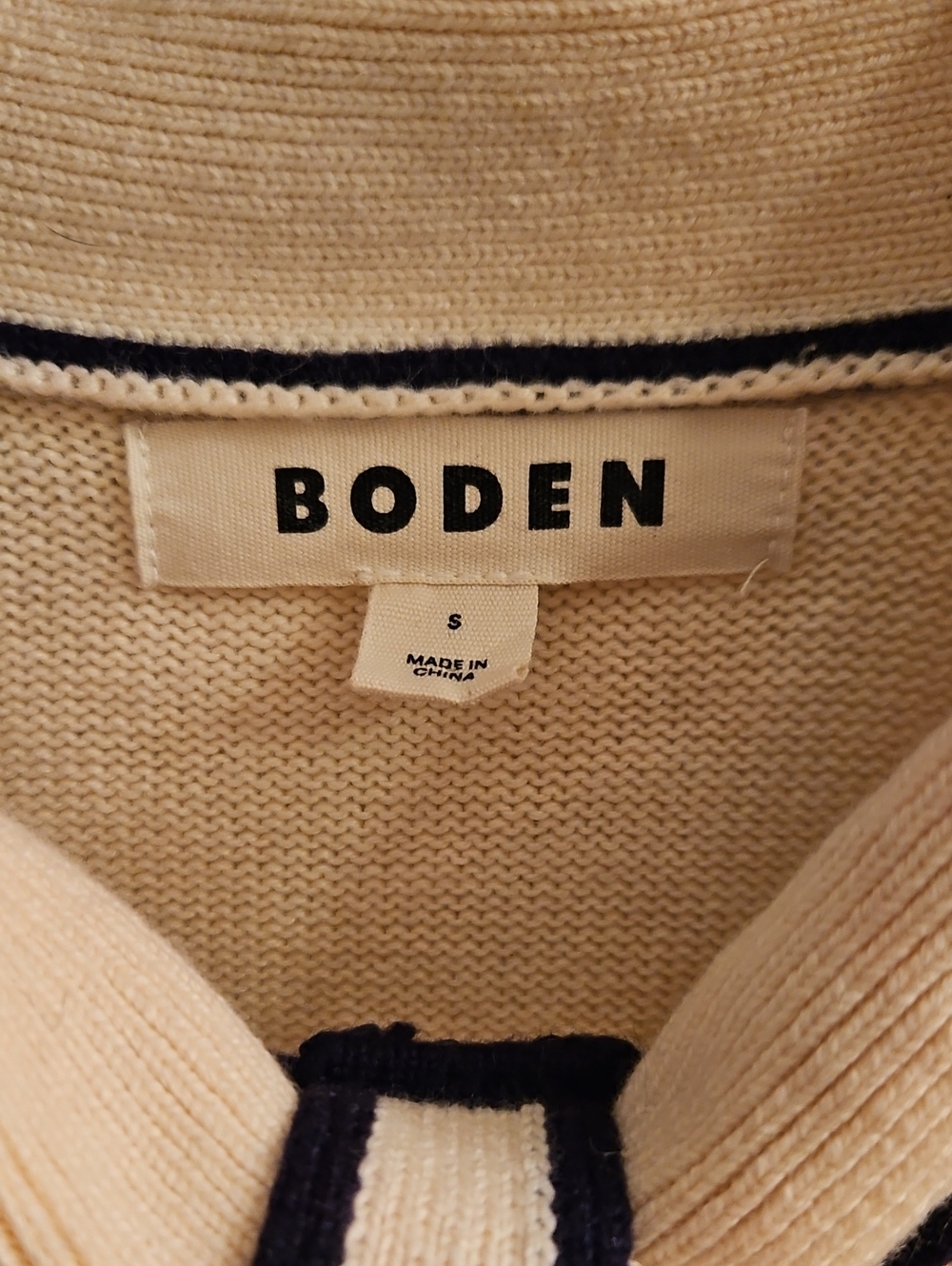 Boden Natural Cream Sailor Bow Knit Jumper, Cashmere, Wool, Cotton, S - Picture 4 of 11